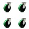 Service Caster 6 Inch Kingpinless Green Poly on Steel Wheel Swivel Top Plate Caster, 4PK SCC-KP30S620-PUR-GB-4 - alternate 1